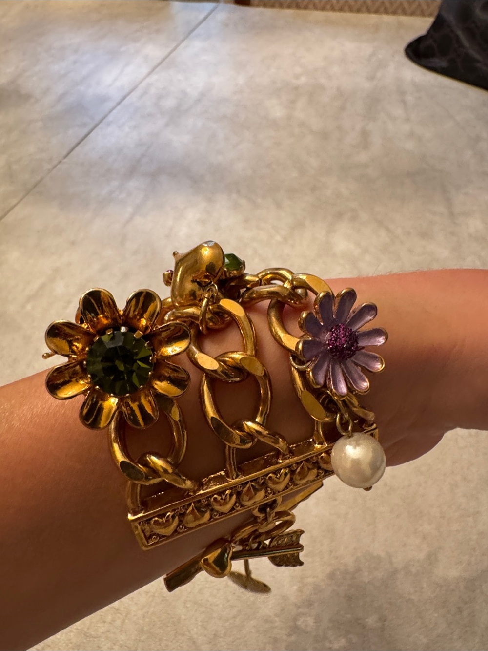 Betsy Johnson Gold-Tone Charm Bracelet - Picture 3 of 7